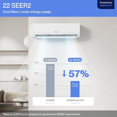DELLA 18K BTU 2 Zone 7000 9000 BTU Mini Split AC & Heat Pump, Energy Star 22 SEER2 Inverter 230V Ductless AC System for Rooms up to 700 Sq.Ft, WiFi & Voice Control, Pre-Charged,16.4ft Install Kit