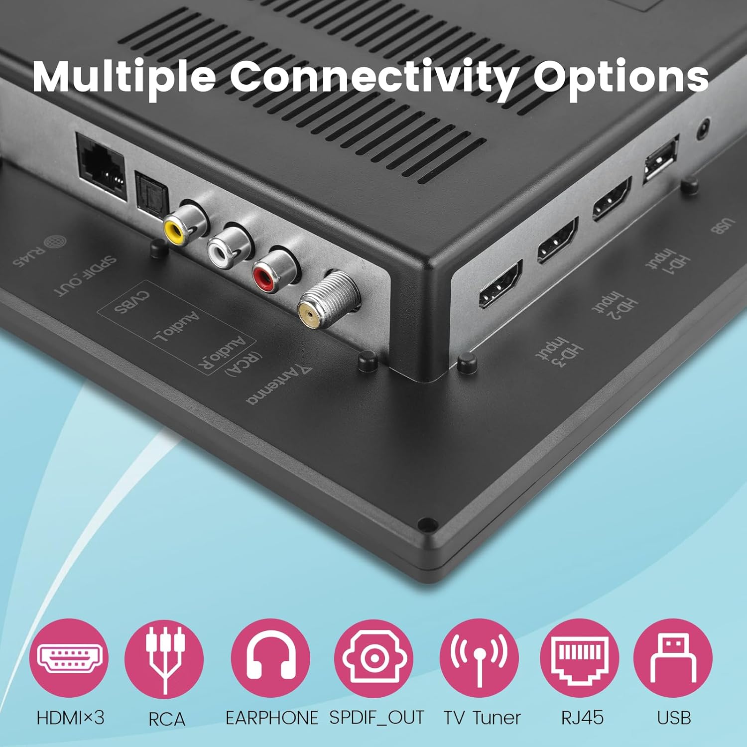 14 Inch Small Smart TV HD LED  Small Portable Smart TV with Built-in APP  Digital ATSC Tuner HDMI/USB/AV Inputs  Small Smart Television for Kitchen Bedroom RV Camper