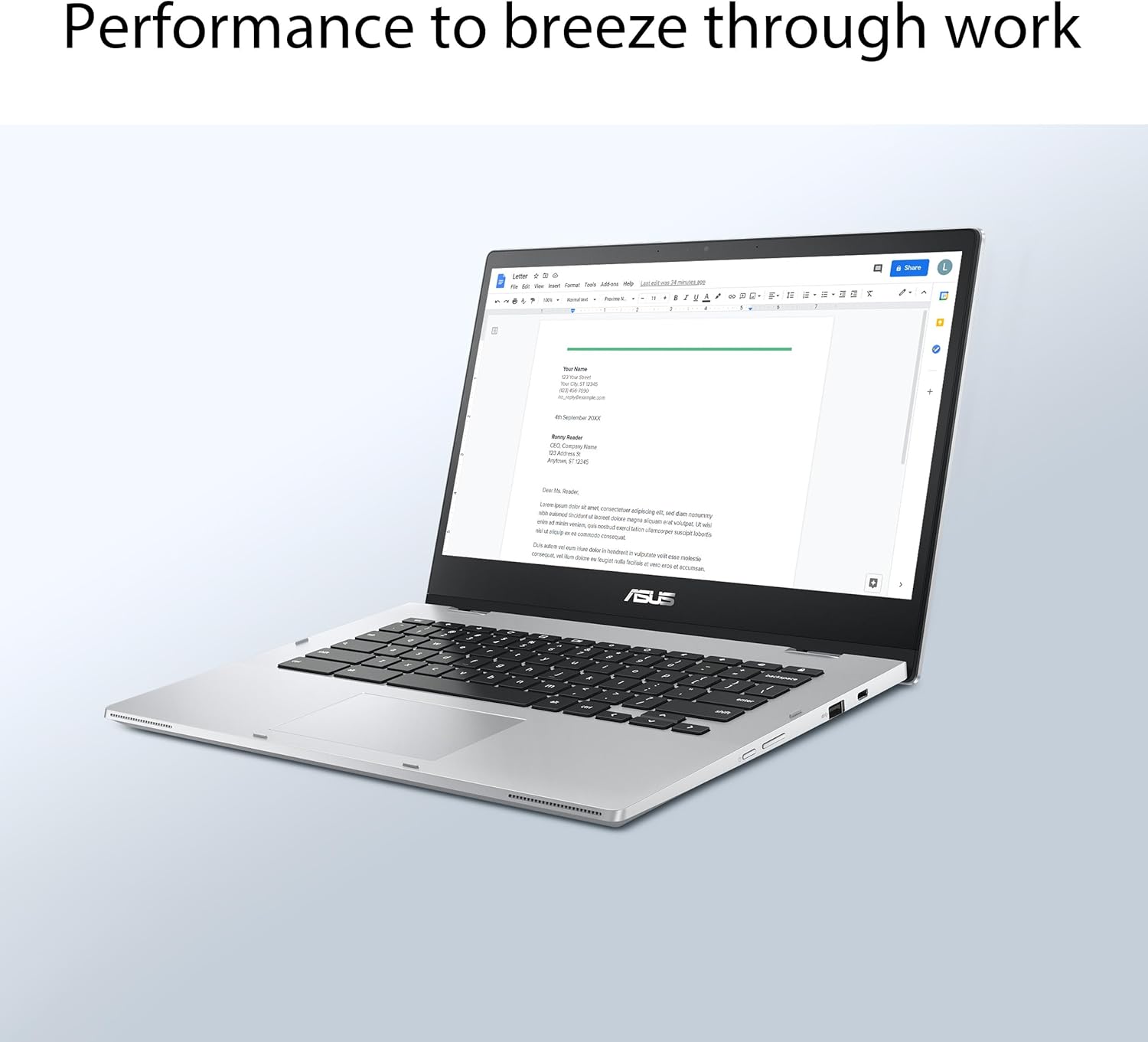 ASUS Chromebook Flip CX1 Convertible Laptop  14" FHD NanoEdge 360-degree Touchscreen  Intel Celeron N4500 Processor  128GB eMMC Storage  8GB RAM  ChromeOS  Transparent Silver  CX1400FKA-AS88FT