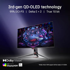 ASUS ROG Swift 32” 4K OLED Gaming Monitor (PG32UCDM) - UHD (3840 x 2160)  QD-OLED  240Hz  0.03ms  G-SYNC Compatible  Custom Heatsink  Graphene Film  99% DCI-P3  True 10-bit  90W USB-C