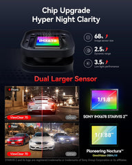 REDTIGER ViewClear 70 4K+2.5K Dash Cam Front and Rear  8MP STARVIS 2 IMX678 x Noctura™ Sensor  Dual HDR Hyper Night Clarity  5.8GHz WiFi 6  30MB/S Fast Download  Dash Camera with 24H Parking Monitor