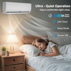 12000 BTU Mini Split Air Conditioner & Heater 19 SEER2 115V Energy Efficient Ductless Inverter 1 Ton Cools Up to 550 Sq. Ft, with Pre-Charged Condenser, Heat Pump & Installation Kit