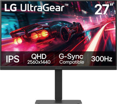 LG 27G640A-B 27-inch Ultragear QHD (2560 x 1440) IPS Gaming Monitor  300Hz  1ms  NVIDIA G-Sync  AMD FreeSync Premium  VESA DisplayHDR 400  HDMI 2.1  USB Type-C  Tilt/Height/Swivel/Pivot Stand  Black