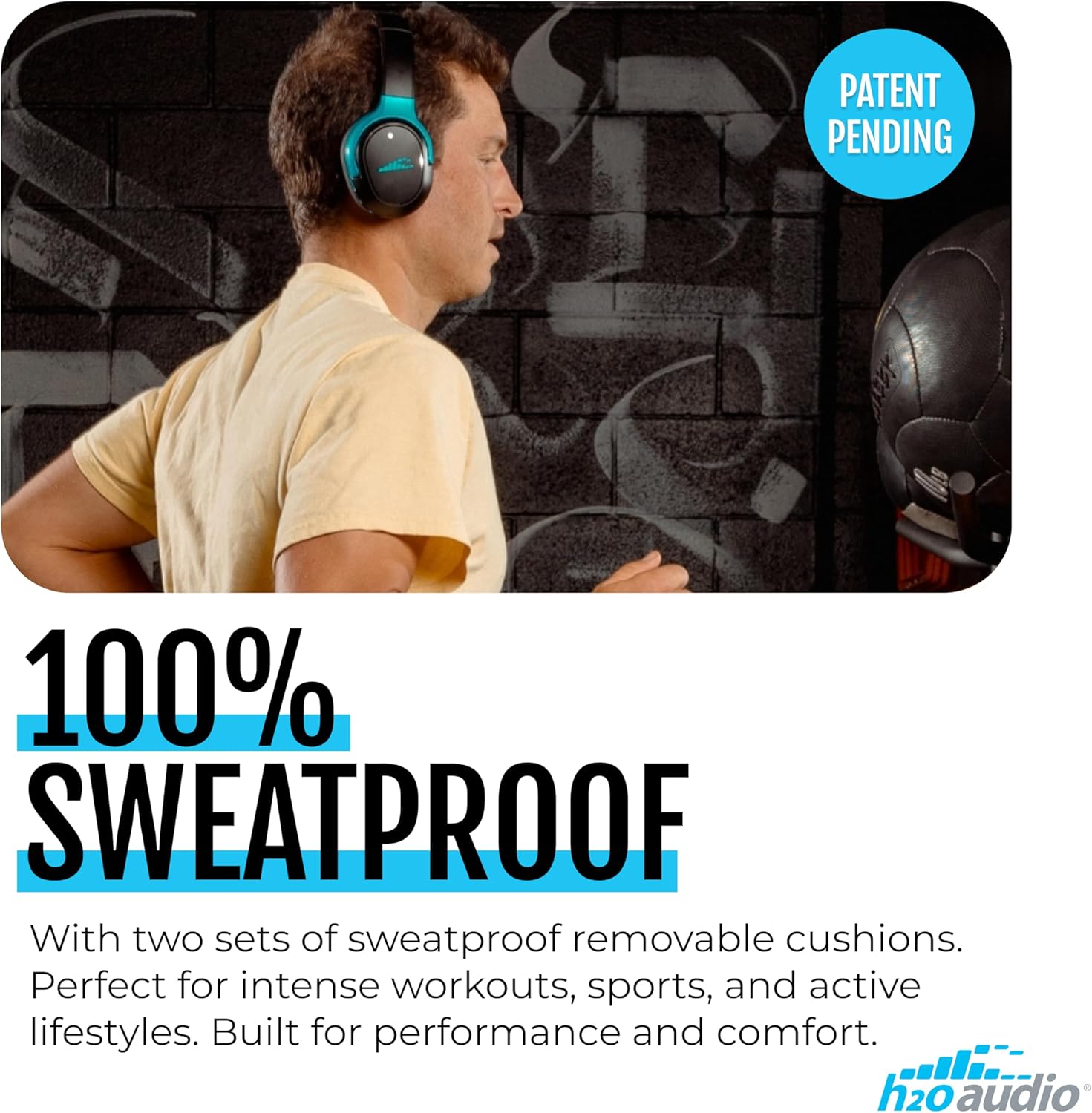 RIPT Ultra Over-Ear Sport Headphones  Active Noise Cancellation and Transparency Mode  50-Hour Battery Life  2 Sets of Cushions  Sweat-Proof Silicone and Leatherette  Premium Sound  Waterproof