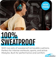 RIPT Ultra Over-Ear Sport Headphones  Active Noise Cancellation and Transparency Mode  50-Hour Battery Life  2 Sets of Cushions  Sweat-Proof Silicone and Leatherette  Premium Sound  Waterproof