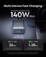 Anker Prime TB5 Docking Station  14-in-1 Thunderbolt 5 Dock with 120Gbps Max Transfer  Thunderbolt Dock with 140W Max Charging  Cooling System  Up to 8K  Dual Display for TBT 5/4 Laptops