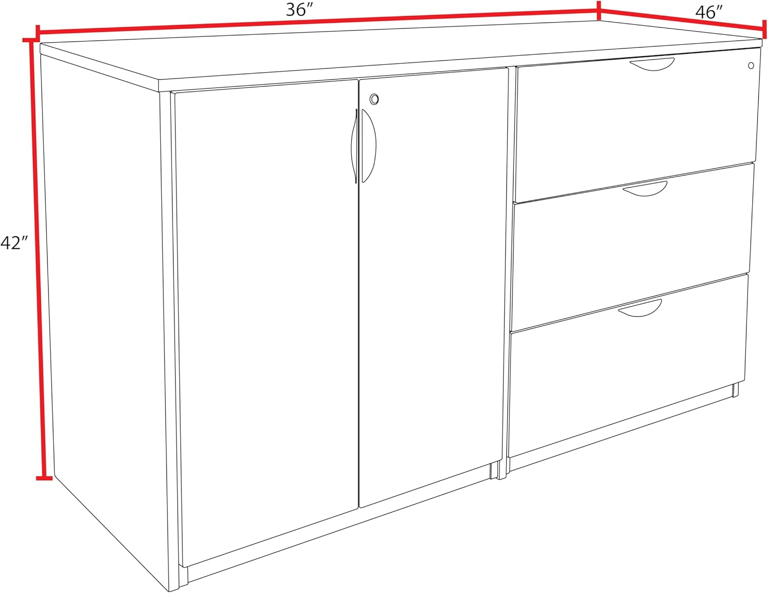 Regency Legacy Stand Up Side to Side Storage Cabinet/Lateral File- Mahogany