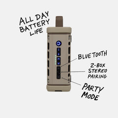 Turtlebox Ranger: Loud! Outdoor Portable Bluetooth 5.4 Speaker | Rugged  Waterproof  Ultra-Portable | Plays to 105db  Deep Bass  Shockproof  Unlimited Pairing for Full Stereo Experience  Tan