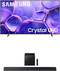 Samsung 75-Inch Class Crystal UHD U8000F 4K Smart TV (2025 Model) Endless Free Content  Crystal Processor 4K + Samsung Q-Series Soundbar HW-QS700F 3.1.2 ch Subwoofer (2025 Model)