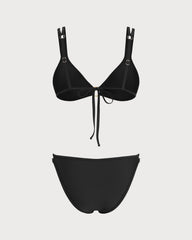 Black O-Ring Triangle Bikini Set