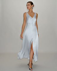 Grey A-Line Sleeveless Maxi Dress
